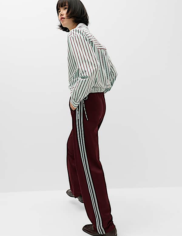 Pure Cotton Striped Collared Cropped Shirt - AU