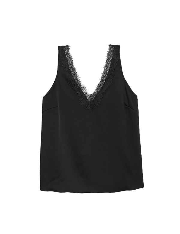 V-Neck Lace Detail Cami Top