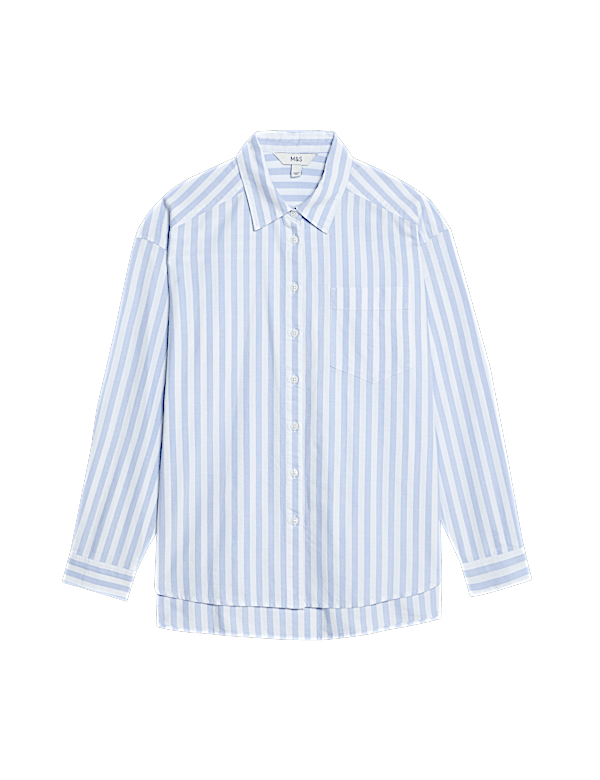Pure Cotton Striped Oversized Shirt