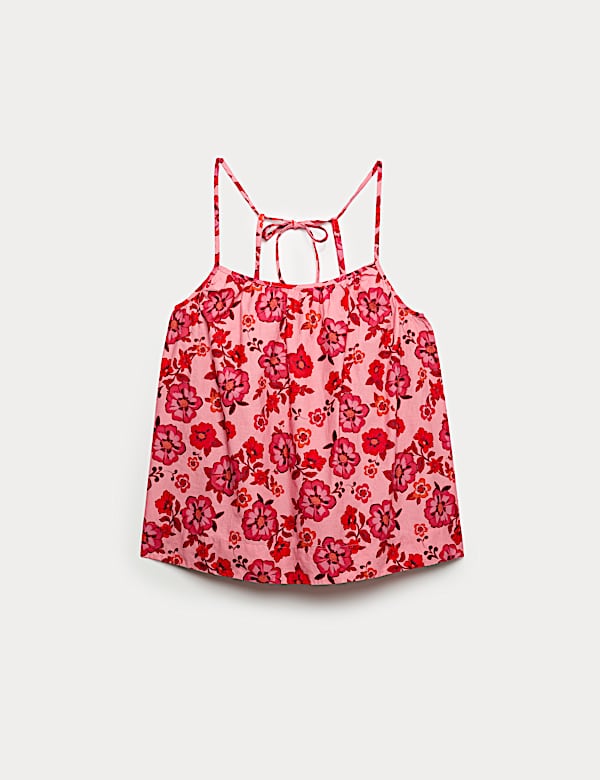 Pure Cotton Floral Tie Back Cami Top - EE
