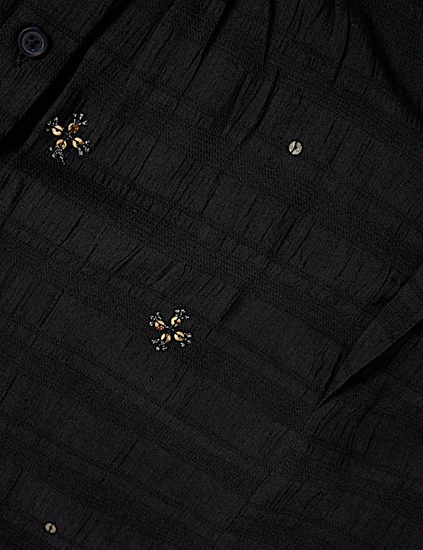 Cotton Blend Embellished Blouse