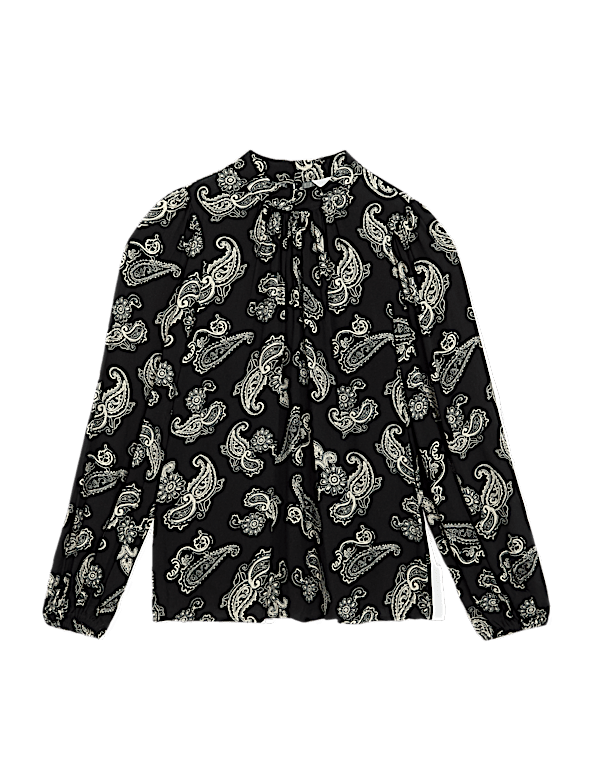 Printed High Neck Blouse