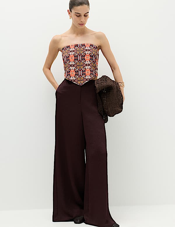 Printed Bandeau Scarf Top - BG