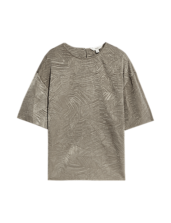 Textured Round Neck T-Shirt