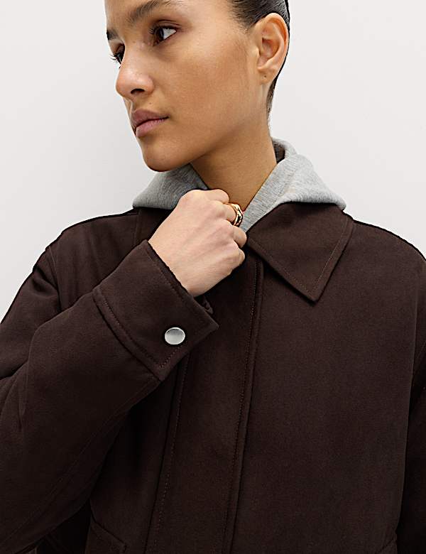 Truckerjacke aus Wildlederimitat - AT