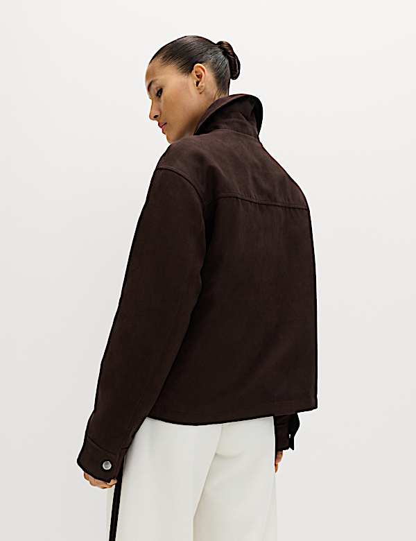 Truckerjacke aus Wildlederimitat - AT