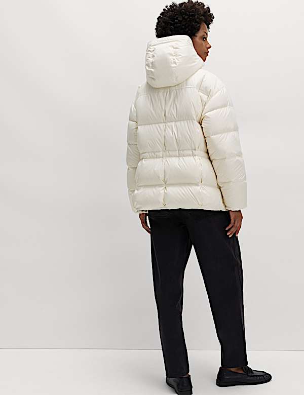 Feather & Down Blouson Hooded Puffer Jacket - JP