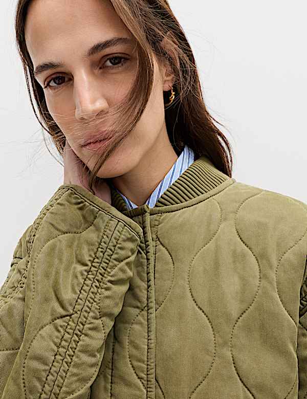 Quilted Waisted Bomber Jacket - MV