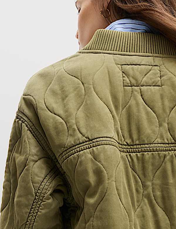 Quilted Waisted Bomber Jacket - MV