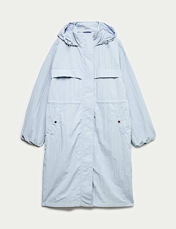Shower Resistant Lightweight Hooded Longline Utility Parka - FR