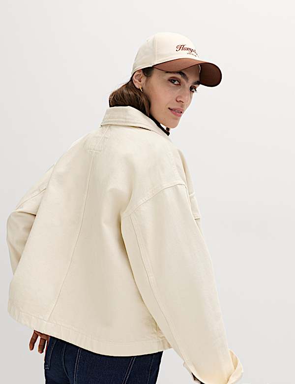 Pure Cotton Denim Relaxed Shacket - JP