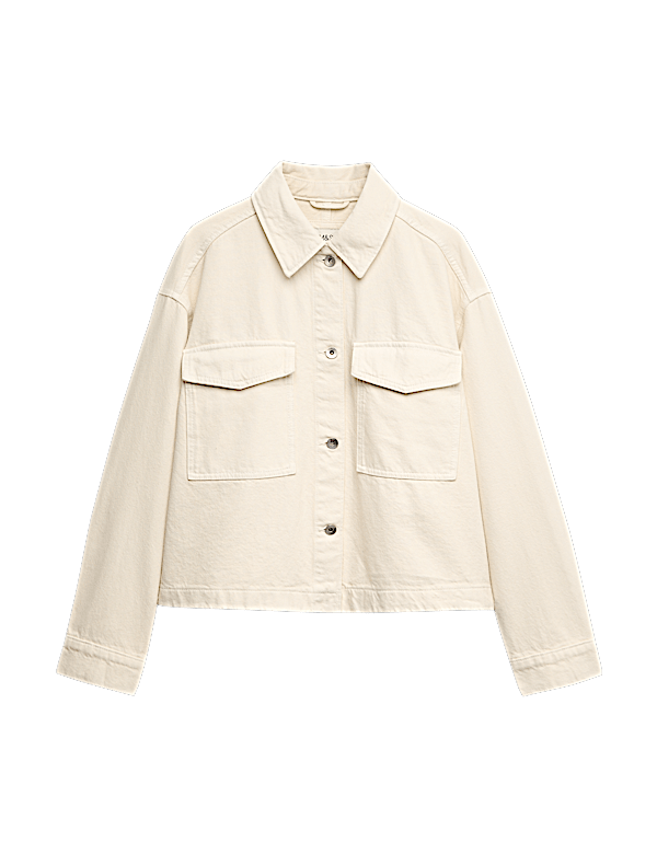 Pure Cotton Denim Relaxed Shacket