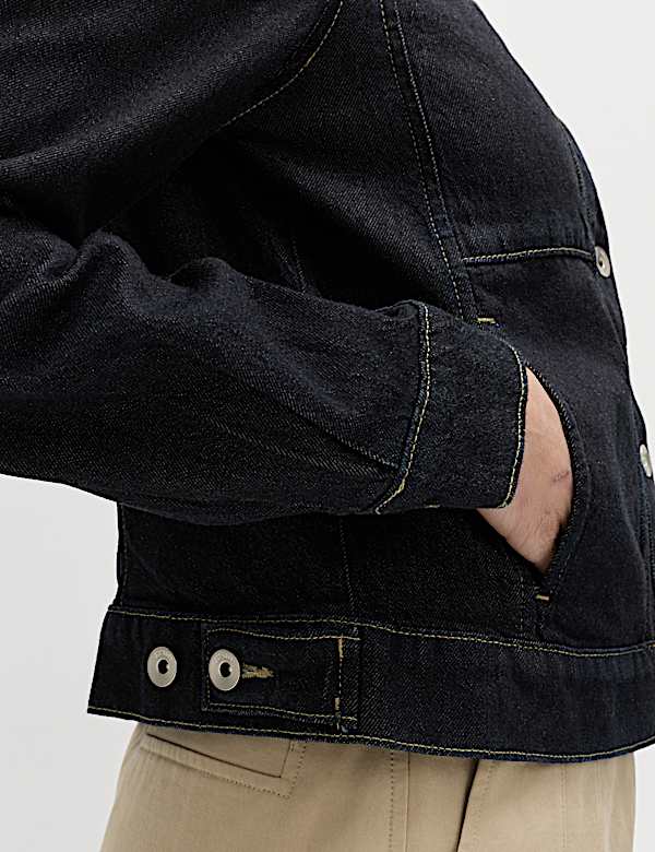 Denim Collared Short Trucker Jacket - SE