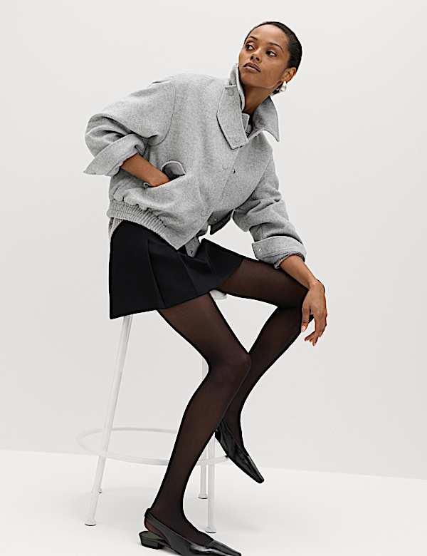 Textured Bomber Jacket with Wool - JP