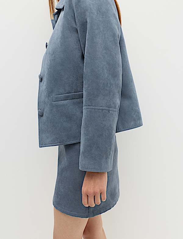 Suedette Button Through Short Jacket - DK