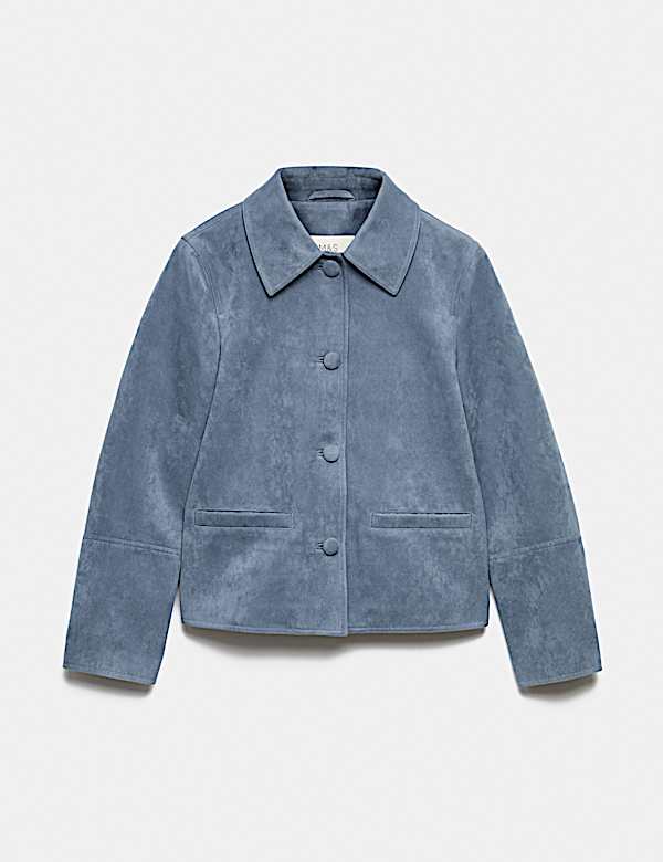 Suedette Button Through Short Jacket - DK