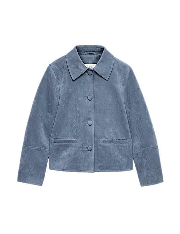 Suedette Button Through Short Jacket