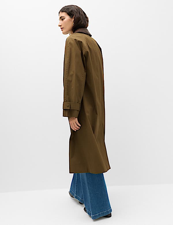 Pure Cotton Waxed Longline Cape Parka - JO