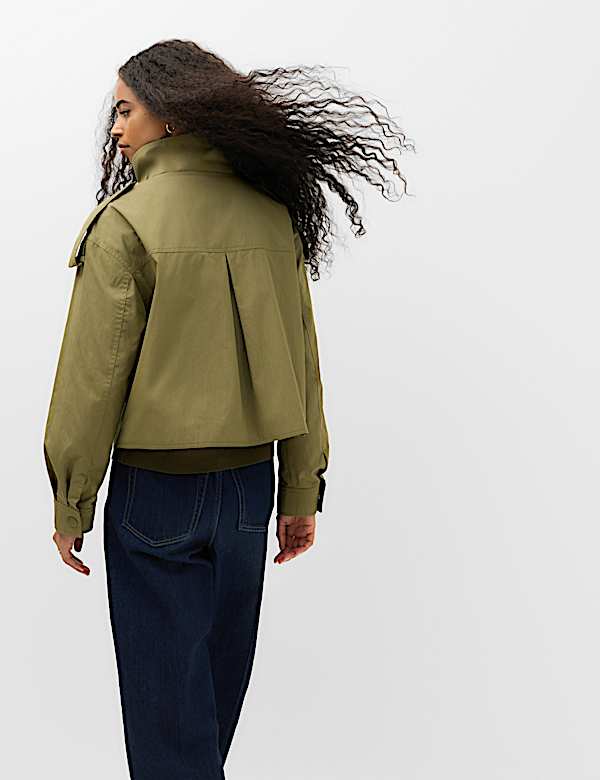 Cotton Rich Double Breasted Utility Jacket - ID
