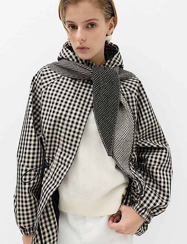 Cotton Rich Waterproof Checked Hooded Parka - US