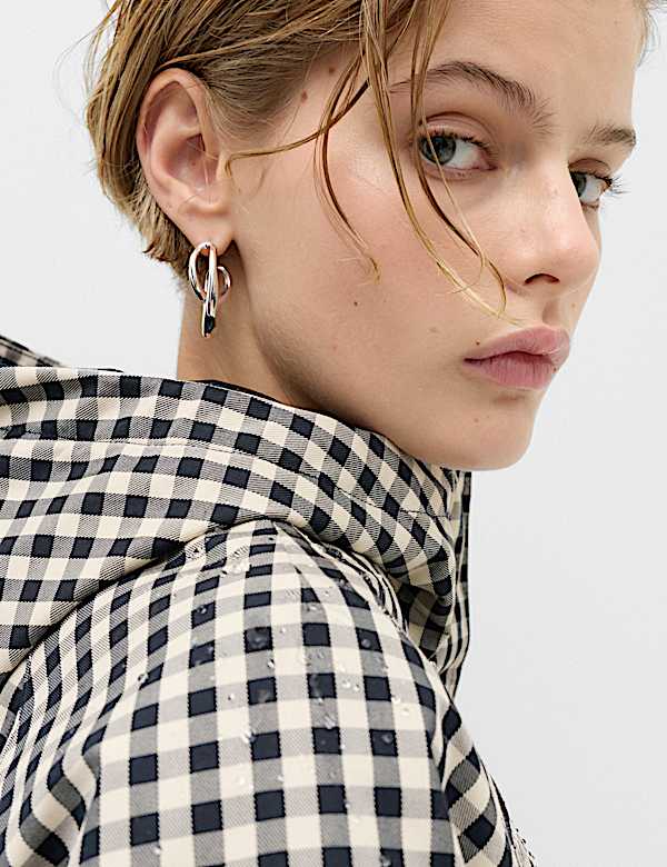 Cotton Rich Waterproof Checked Hooded Parka - US