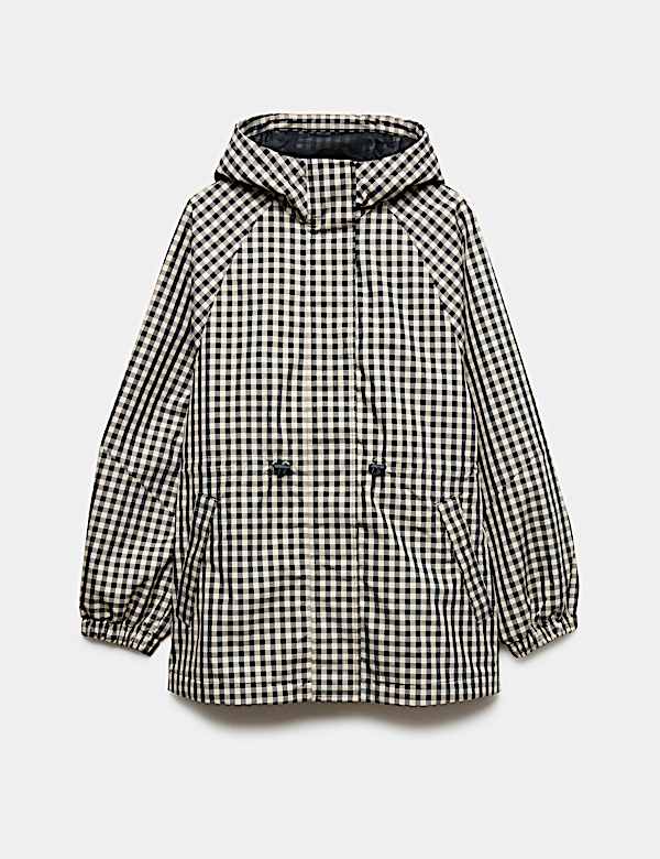 Cotton Rich Waterproof Checked Hooded Parka - US