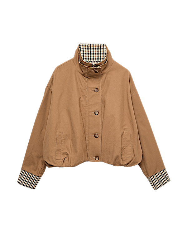 Check Contrast Bomber Jacket