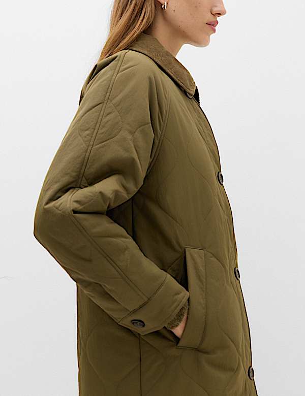 Quilted Longline Car Coat - AL