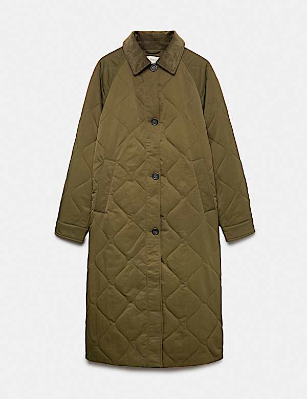 Quilted Longline Car Coat - AL