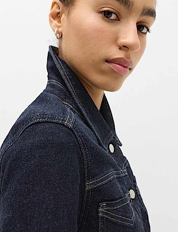 Denim Cropped Jacket - BE
