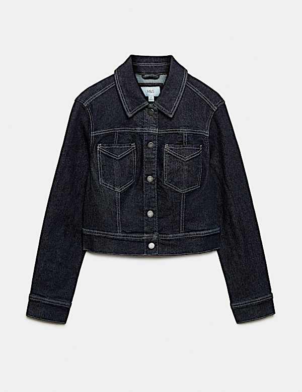 Denim Cropped Jacket - BE