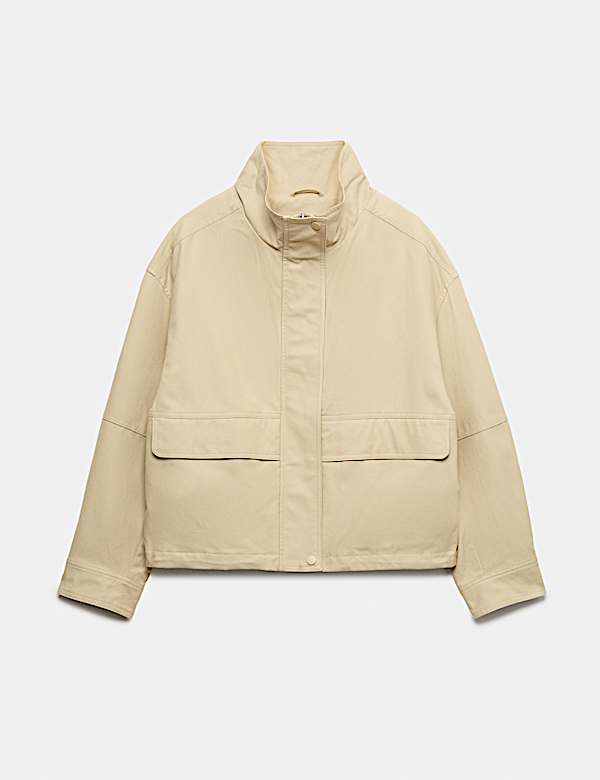Cotton Rich Funnel Neck Parka Coat - DK