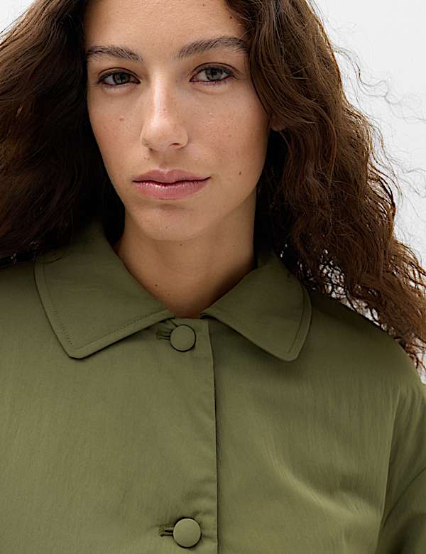 Padded Collared Short Jacket - ID