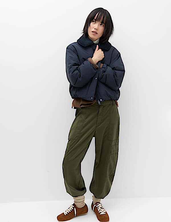Thermowarmth&trade; Cord Collar Short Padded Jacket - ES