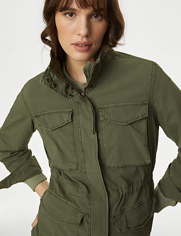 Cotton Rich Waisted Utility Jacket - NZ