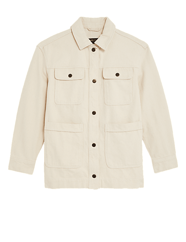 Pure Cotton Denim Utility Jacket