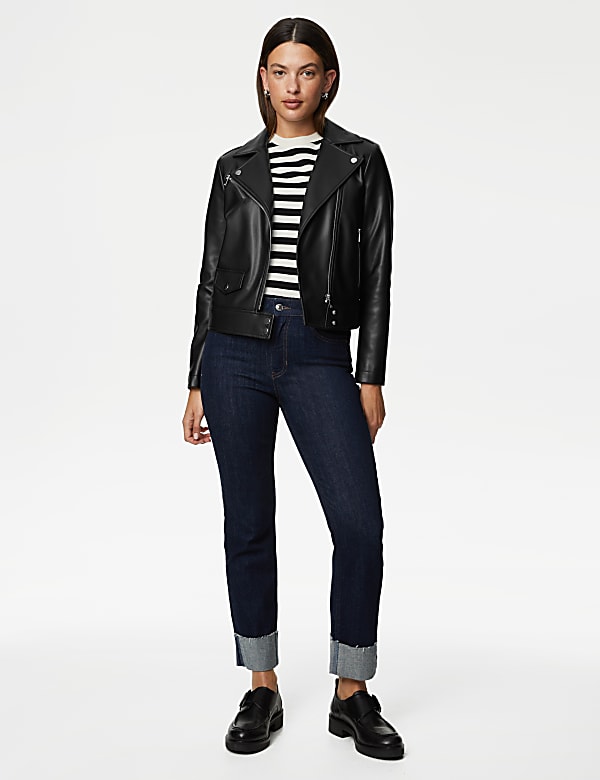 Biker-Jacke aus Kunstleder - DE