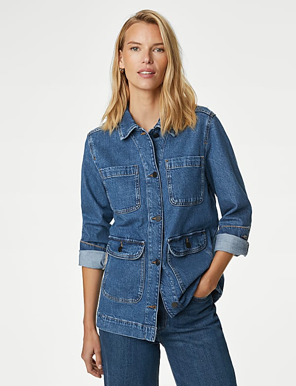 Cotton Rich Denim Utility Jacket