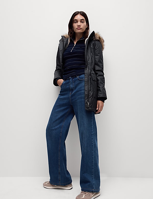 Stormwear&trade; Waxed Faux Fur Lined Hooded Parka - US