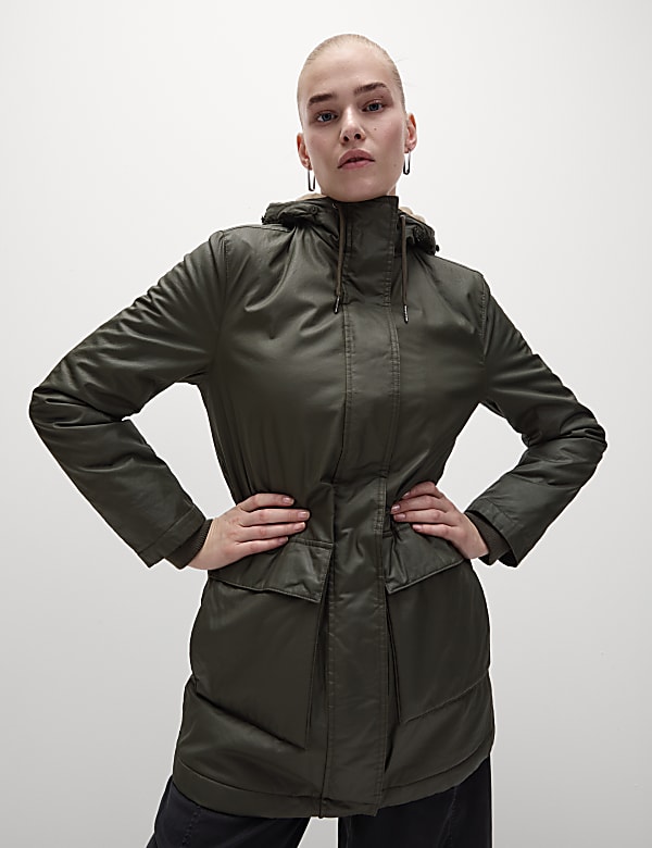 Stormwear&trade; Waxed Faux Fur Lined Hooded Parka - MV