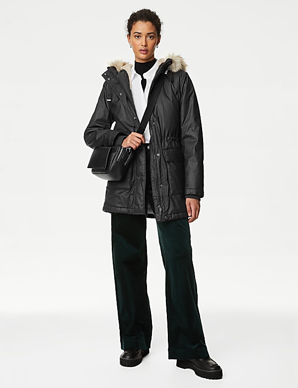 Stormwear™ Waxed Faux Fur Lined Hooded Parka - US