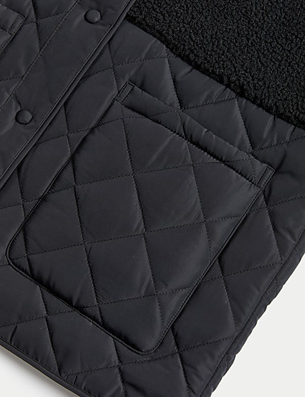 Borg Quilted Hooded Puffer Jacket