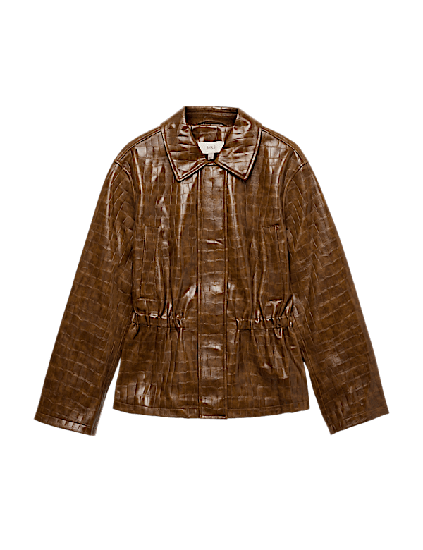 Croc Faux Leather Jacket