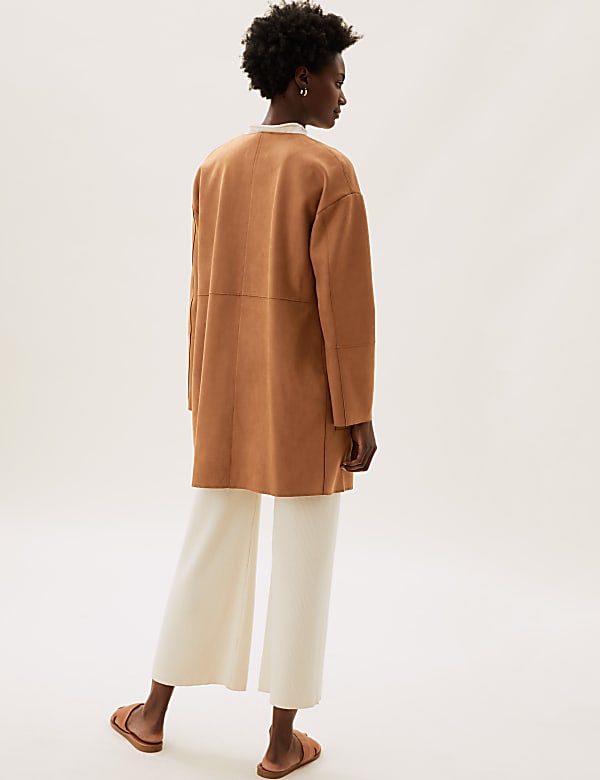 Suedette Lightweight Collarless Jacket