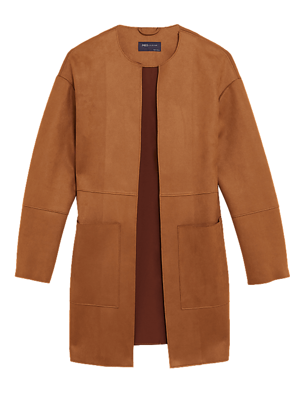Suedette Lightweight Collarless Jacket