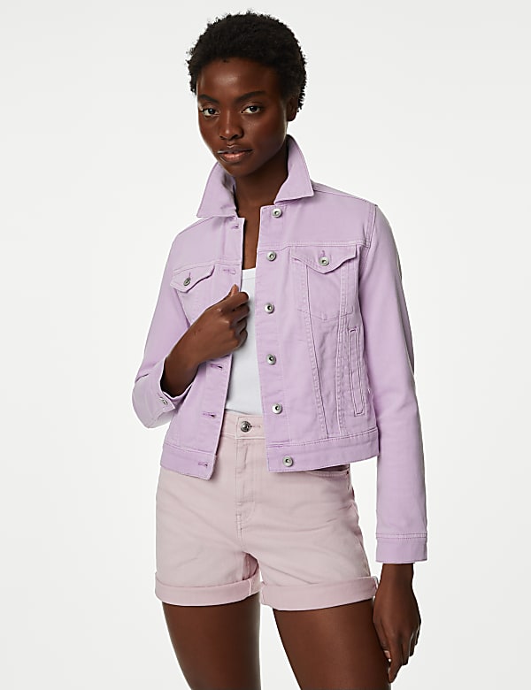 Cotton Rich Denim Jacket with Stretch