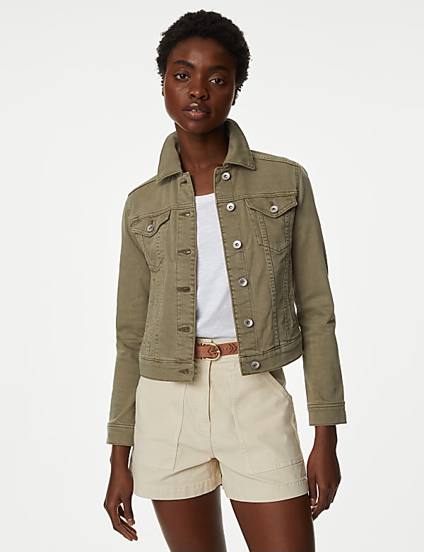 Cotton Rich Denim Jacket with Stretch