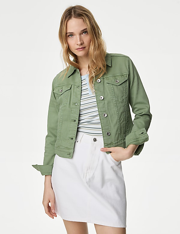 Cotton Rich Denim Jacket with Stretch