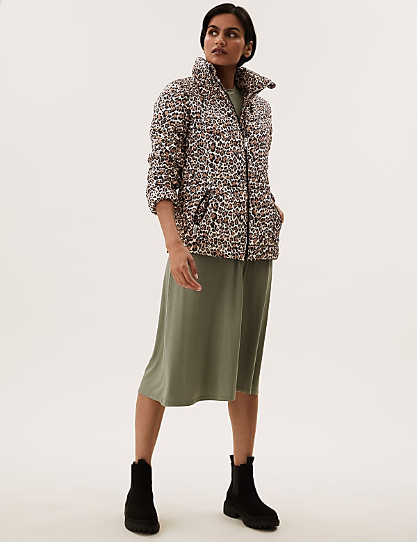 Thermowarmth™ Leopard Print Puffer Coat