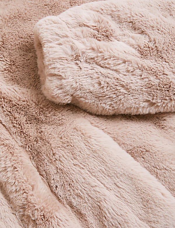 Faux Fur Hooded Bomber Jacket